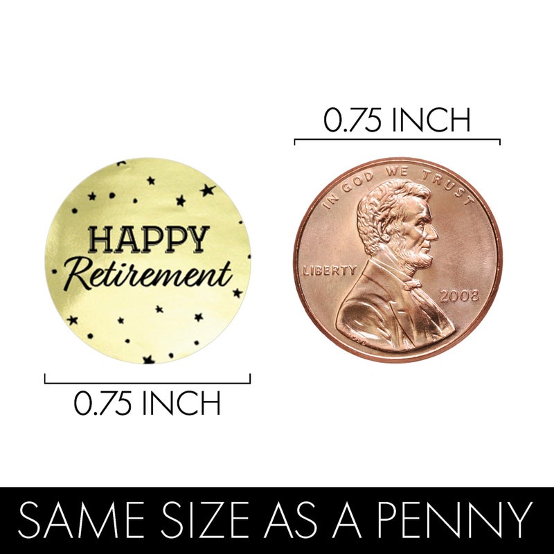 DISTINCTIVS Black and Gold Retirement Party Favor Stickers â€“ 180 Count, Chocolate Kisses Candy Stickers â€“ Shiny Gold Retirement Party Favors for Guests - Image 3